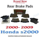 2000- 2009 Honda S2000 Genuine Oem Rear Brake Pad Set (43022-S2A-010). Fixed Price $78.58.