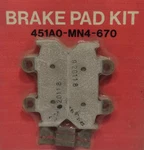 Qty 1987-1990 Honda CBR600F Hurricane Oem Front Brake Pads 451A0-MN4-670. Fixed Price $24.99.