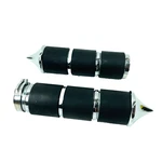 Chrome & Rubber Stiletto End Cap Left Right Handlebar Grips Pair For Harley. Fixed Price $8.00.