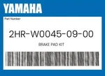 Yamaha Genuine Brake Pad Kit 2HR-W0045-09-00. Fixed Price $42.54.