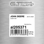 AL205371 Light Kit Fits John Deere (surplus Open Box). Fixed Price $1187.49.
