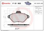 Brembo 61 053 Brake Pad Set, Disc For Citroen. Fixed Price $38.95.