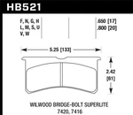 Hawk Performance Fits HB521W.650 Wilwood Bb Sl DTC-30 Race Brake Pads. Fixed Price $197.99.