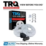 Trq Front Ceramic Brake Pad & Performance Cross Drilled Slotted Rotor Kit. Fixed Price $124.95.