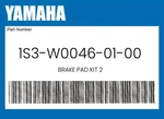 Yamaha Genuine Brake Pad Kit 2 1S3-W0046-01-00. Fixed Price $44.44.