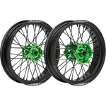Turner Performance Products Supermoto Titan Front And Rear Wheel Set - Green. Fixed Price $799.99.